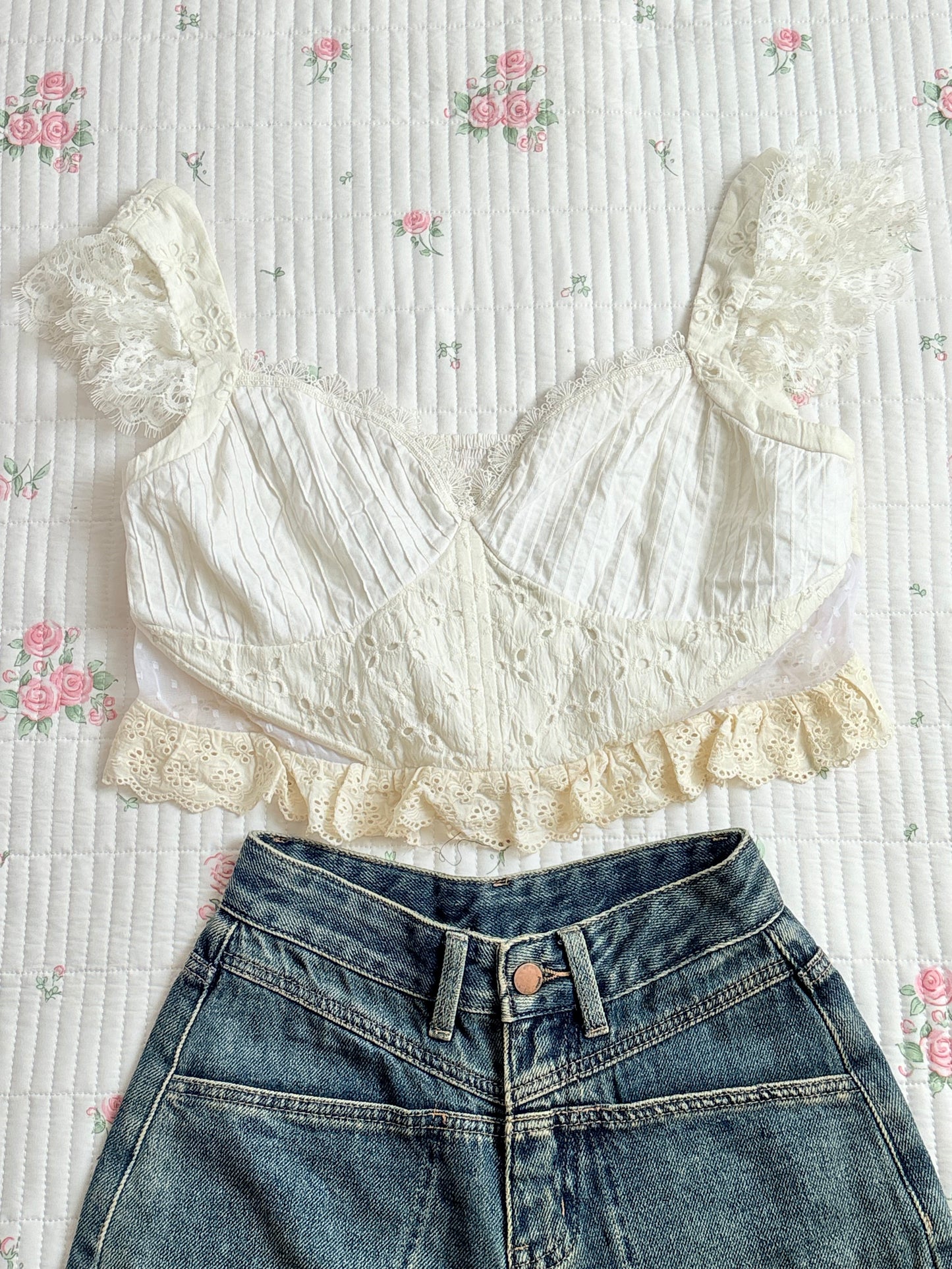 Eyelet corset top