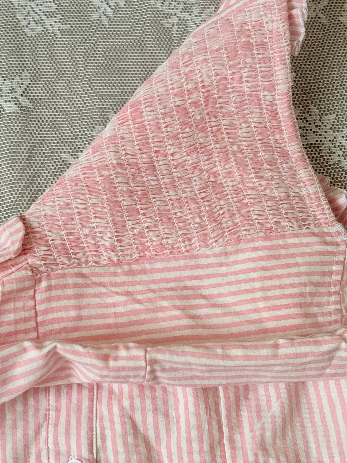 Pink stripe babydoll top