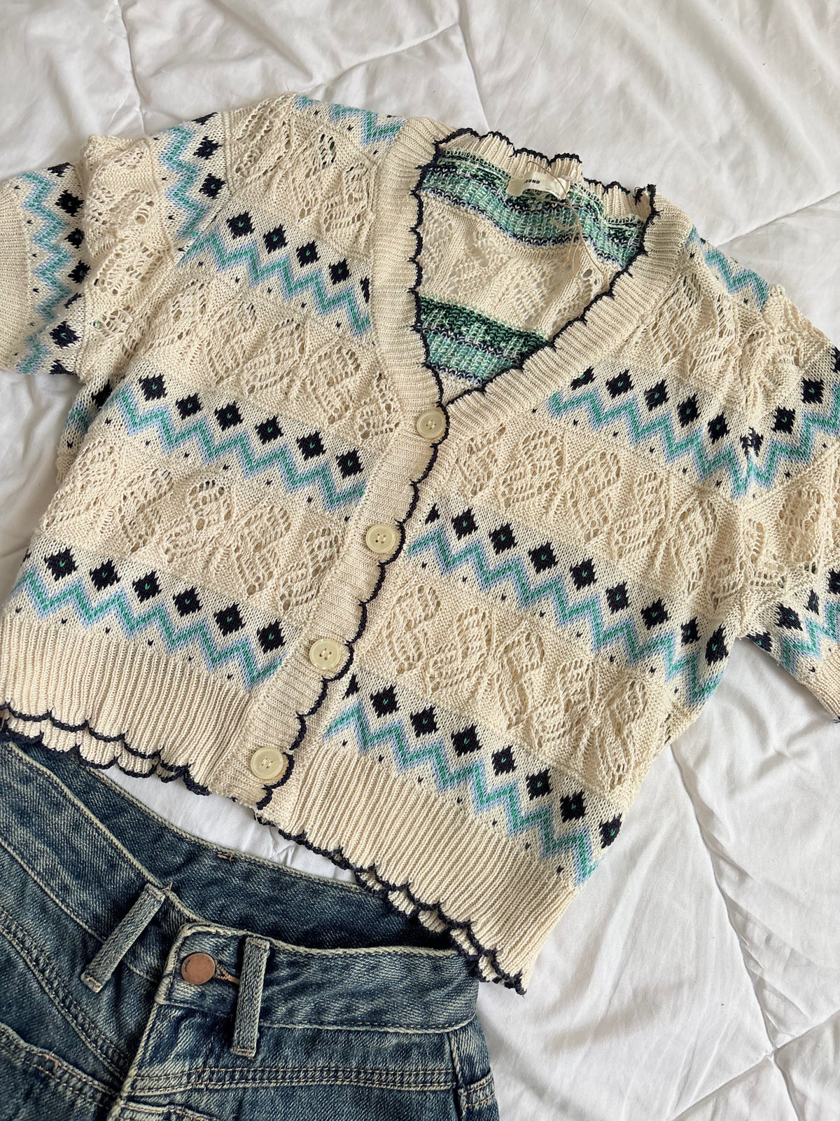 Blue crochet rop