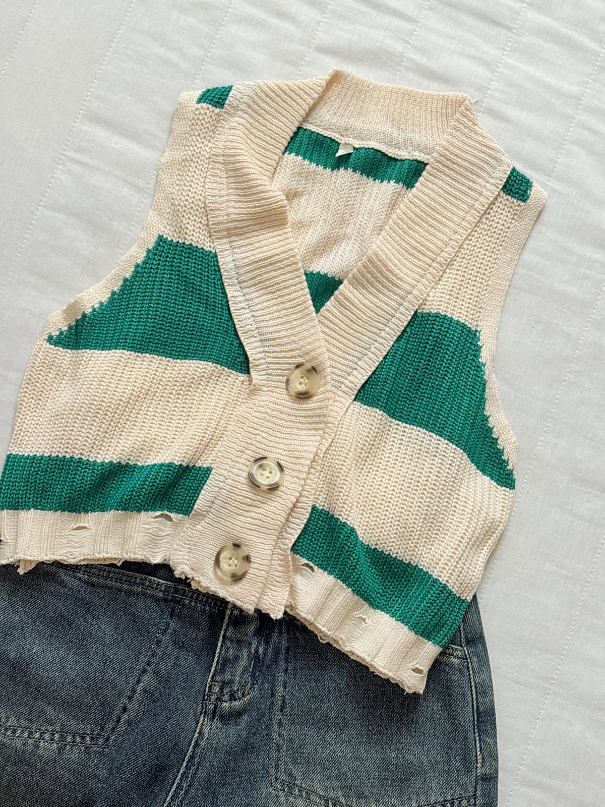 Green stripe vest