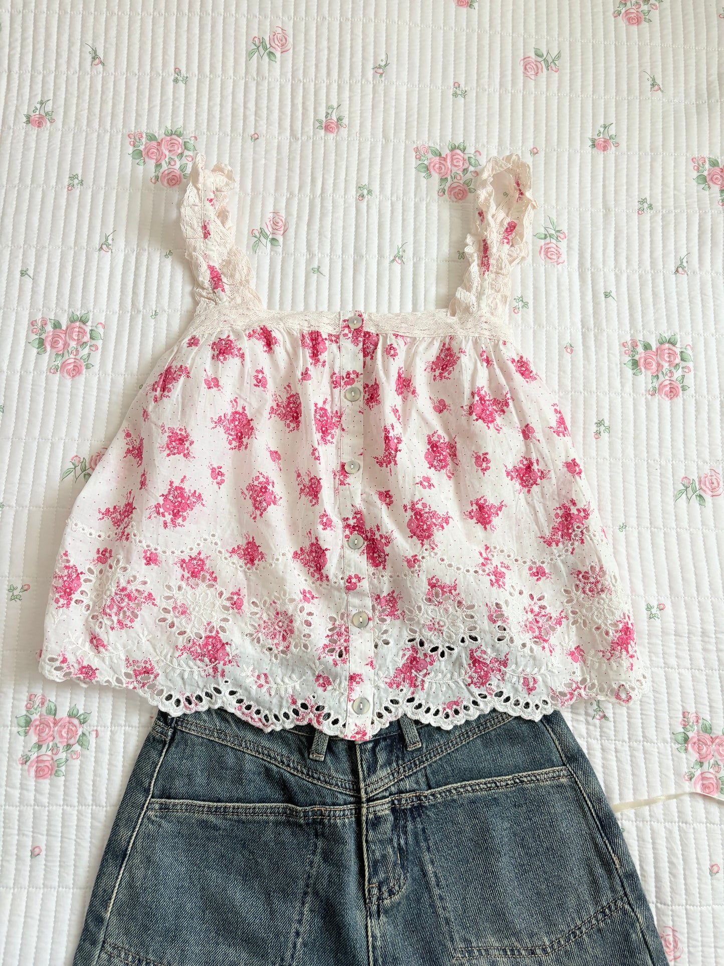 Pink floral a line