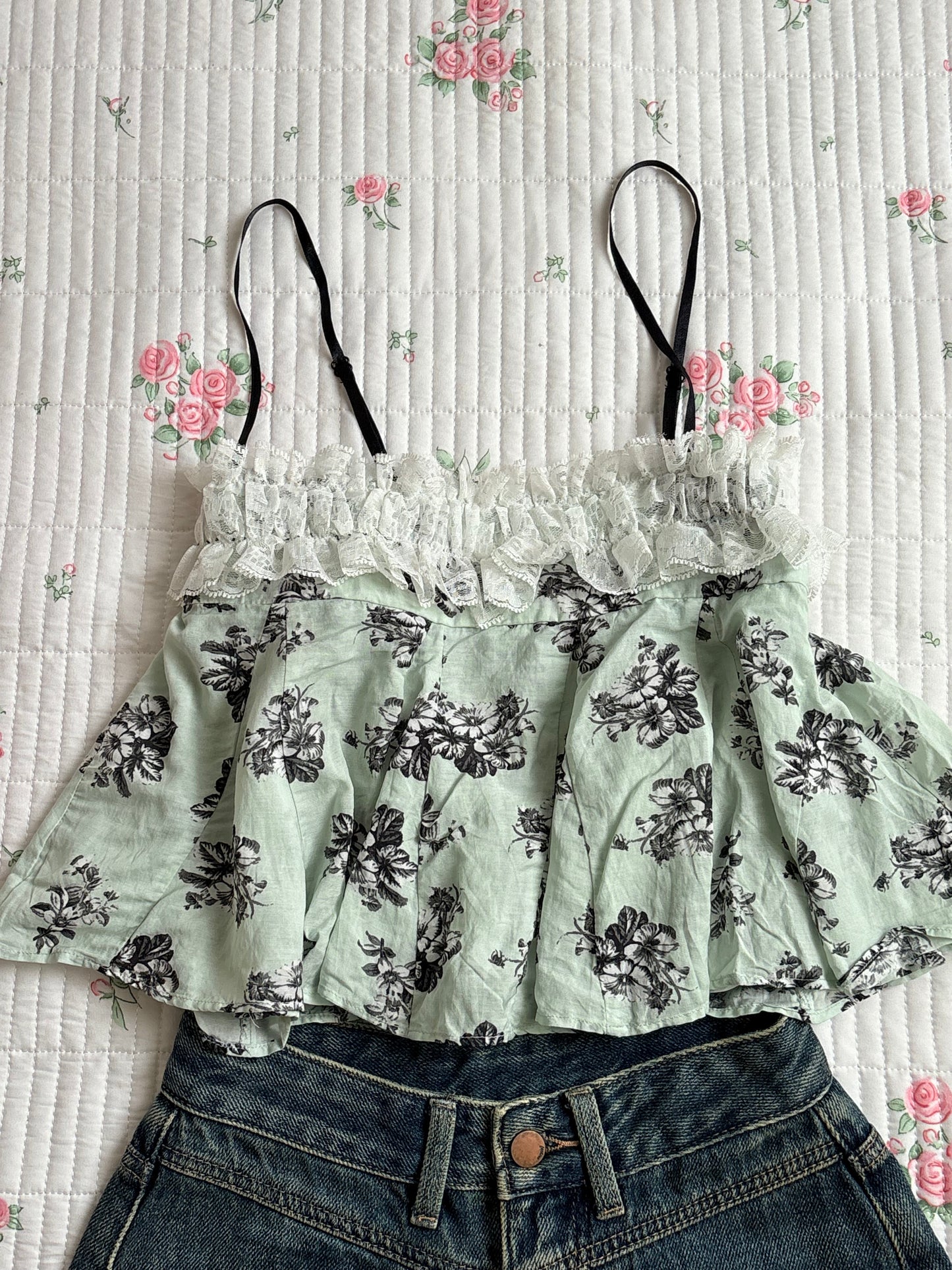 Blue floral top