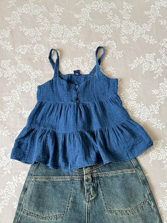 Blue muslin top