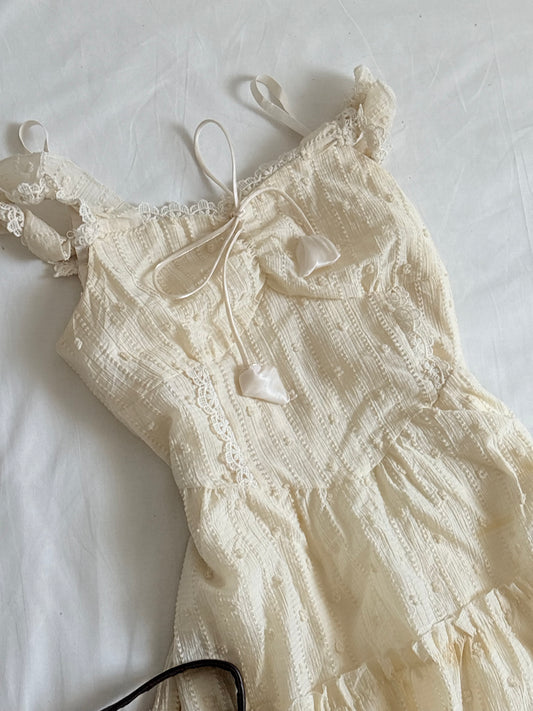 Cream tie dress