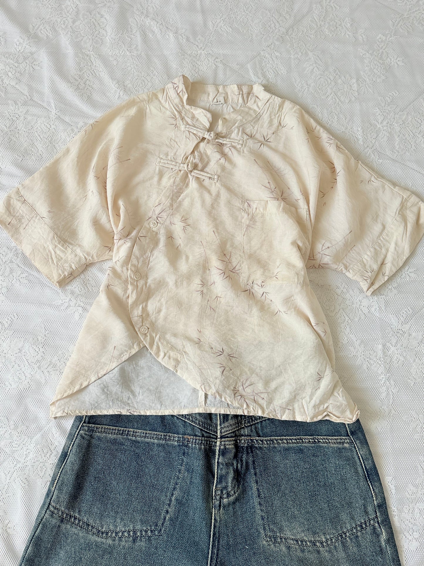 Cream qipao top