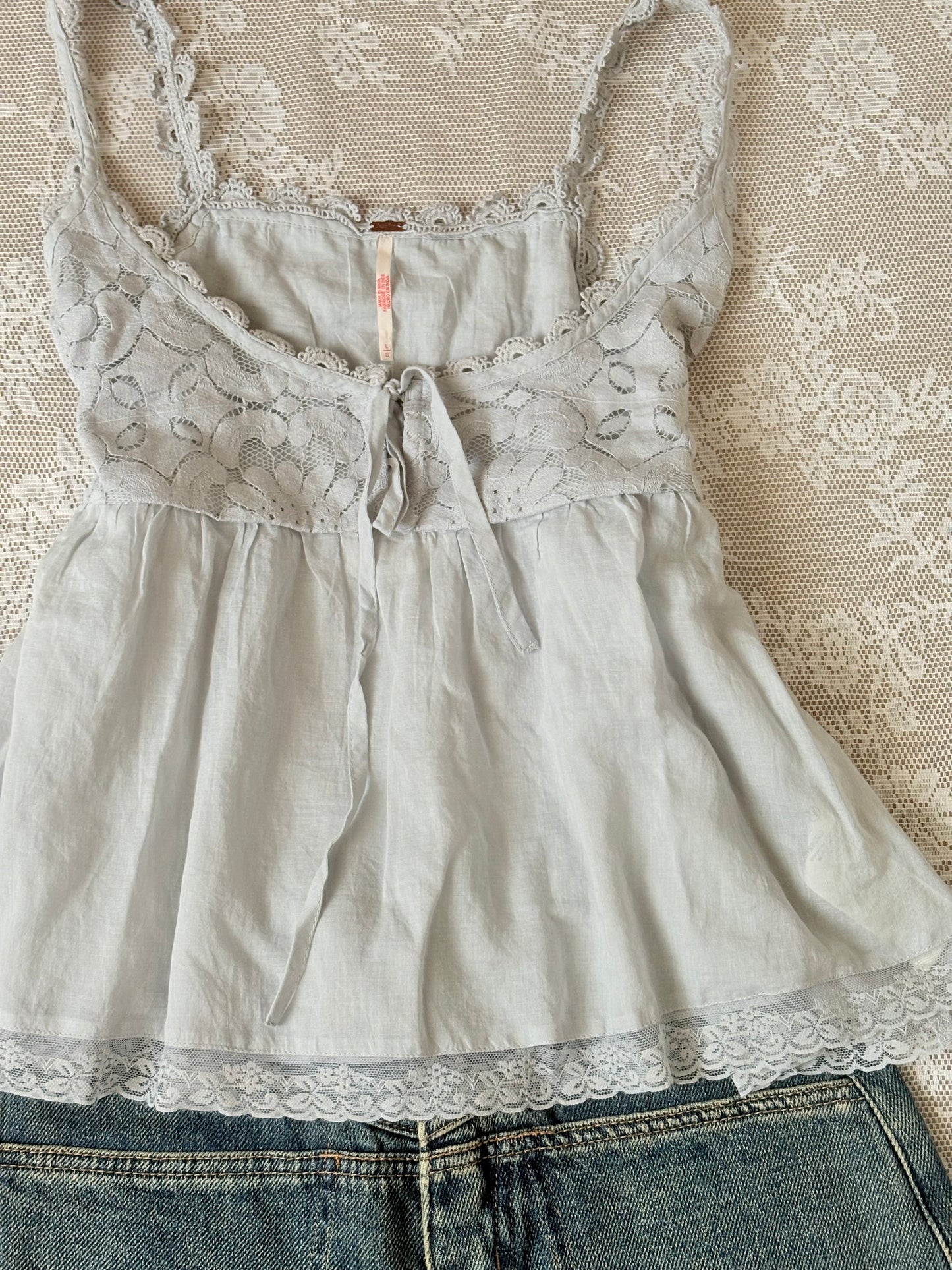 Blue lace top