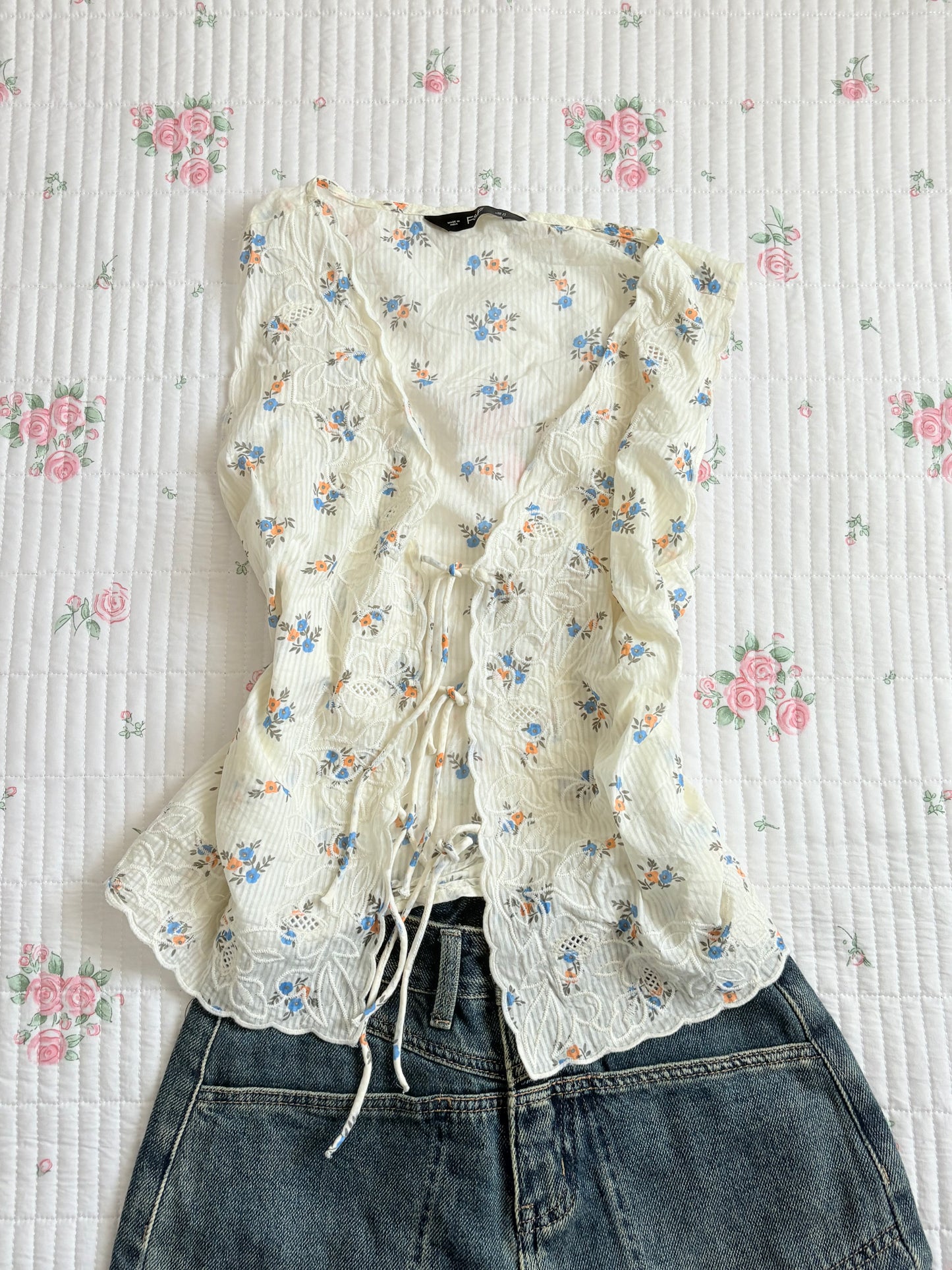 Floral tie top
