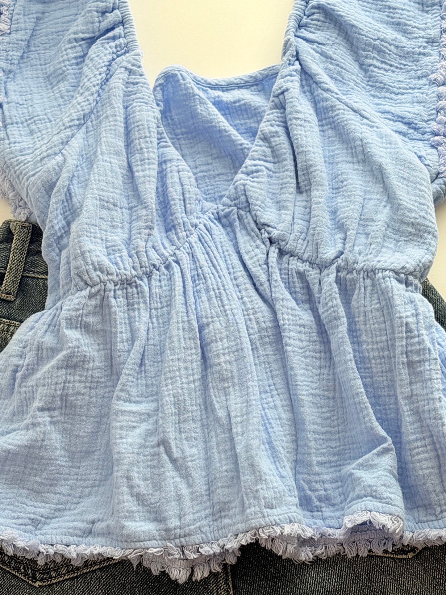 Blue muslin top