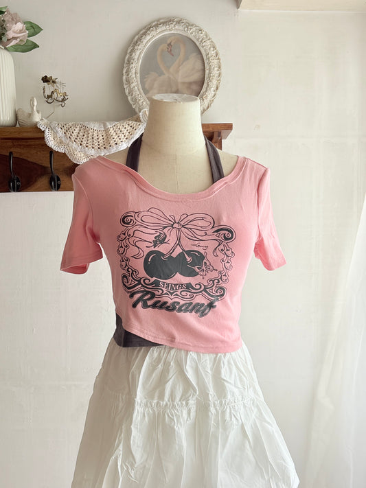 Pink grey halter