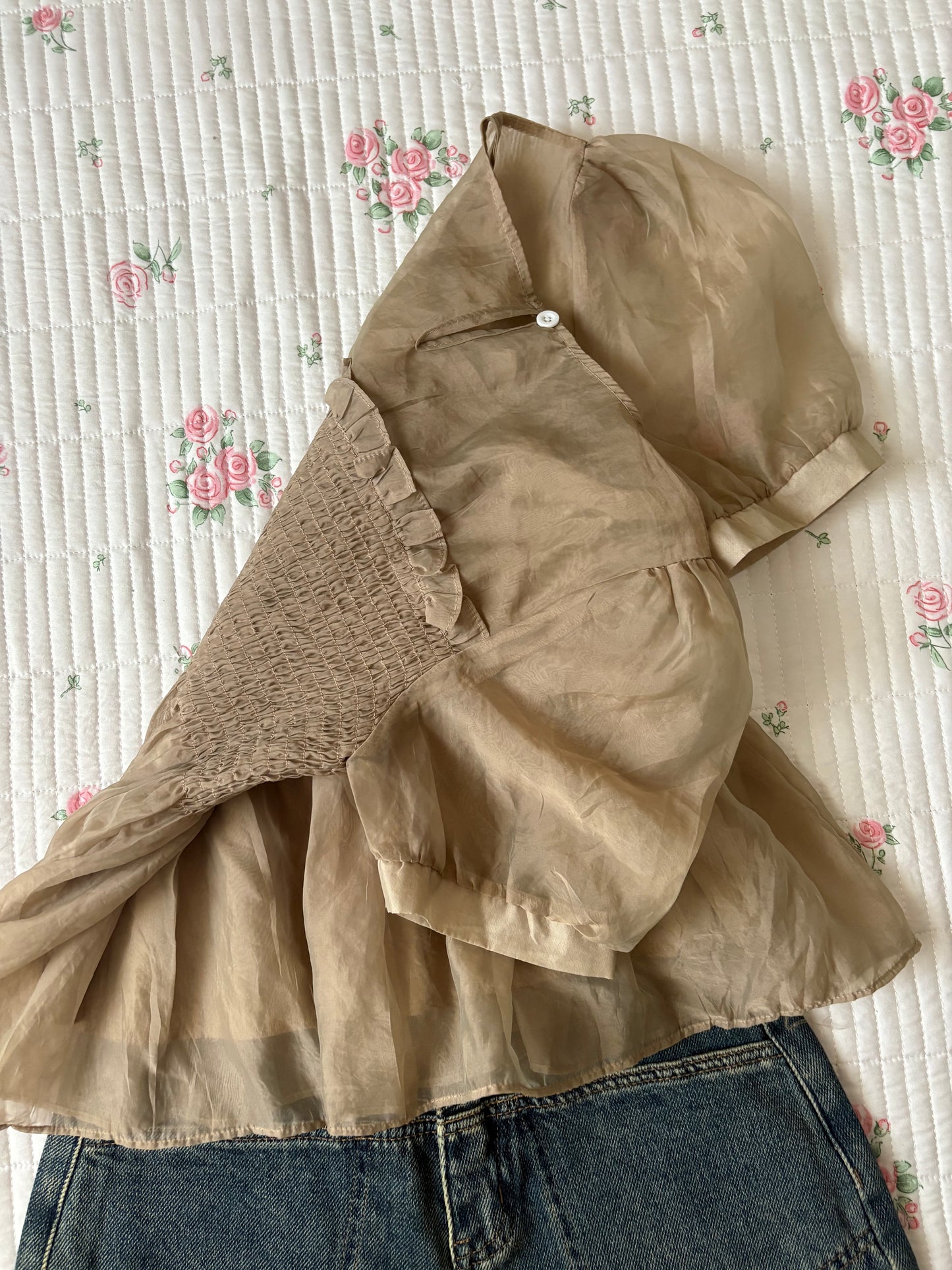Olive ruched top