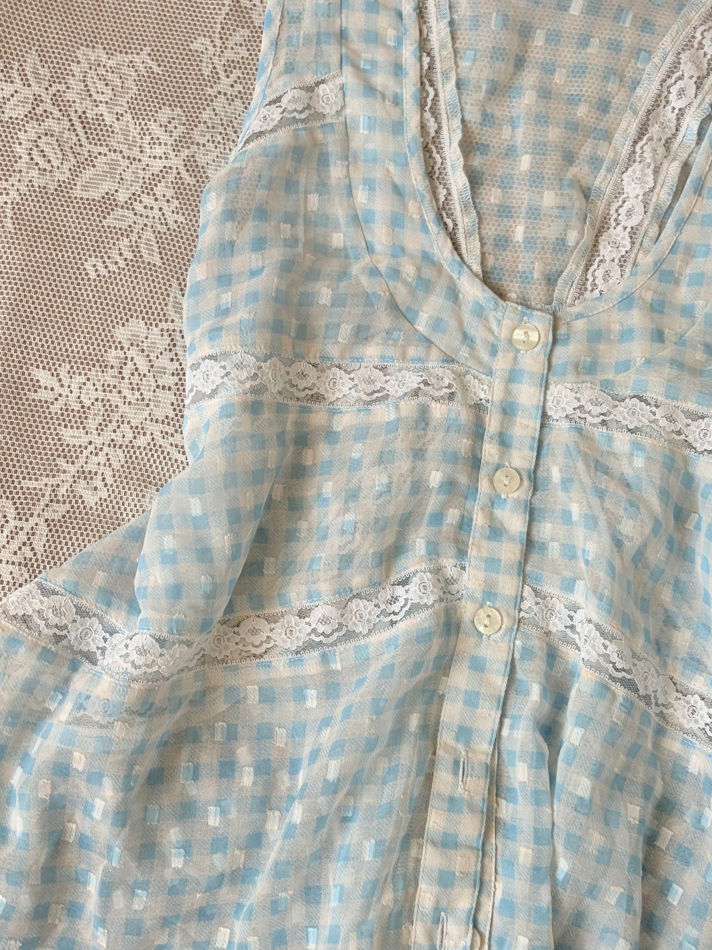 Blue gingham top